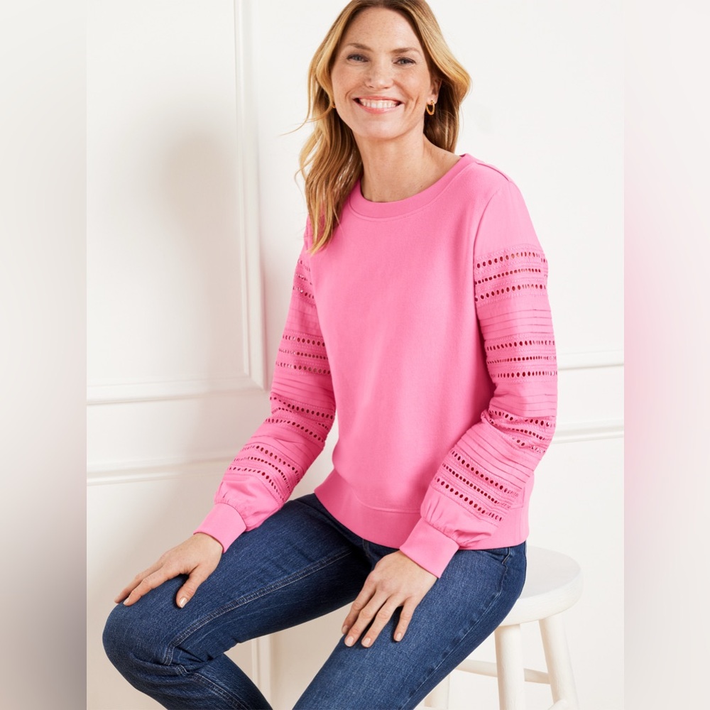 Talbots Eyelet Crewneck Sweatshir